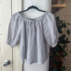 Dôen Sia Top in Savoie Stripe blue and white size small